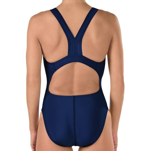 SPEEDO PRO-LT navy blue Solid one piece women’s swim training Swimsuit NWT - Picture 3 of 5